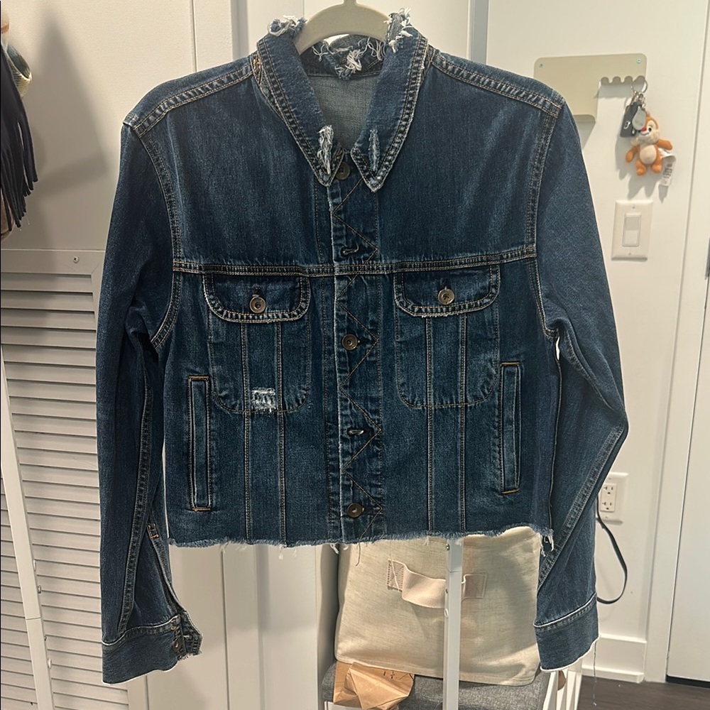 Rag and Bone Distressed Blue Denim Jacket